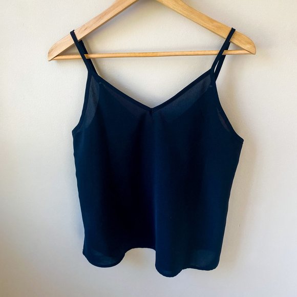 Black V Neck Adjustable Cami Tank Top Blouse | Small - Picture 2 of 7